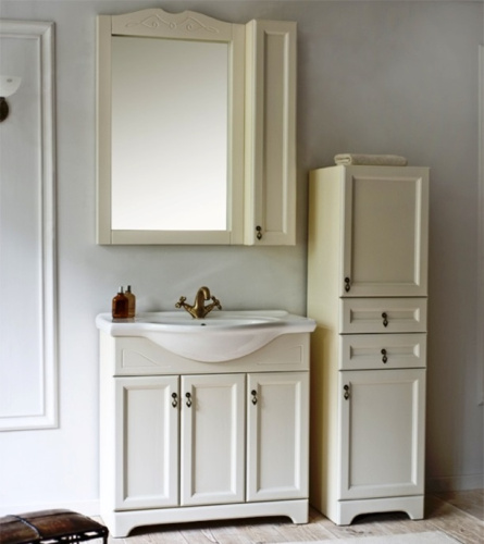 Зеркало-шкаф Orange Классик F7-85ZS3 85х16х100 подвесной цвет белый - фото 4