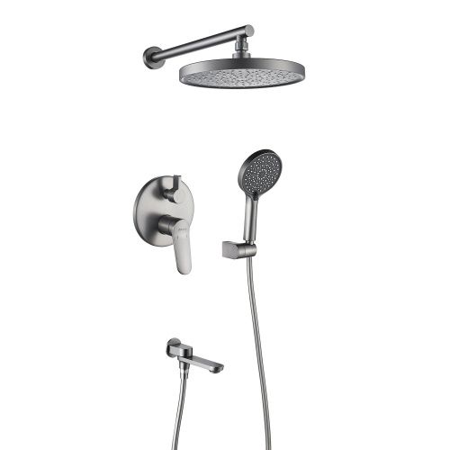 Душевая система Shevanik S4335T встраиваемая в стену цвет оружейная сталь - фото 2