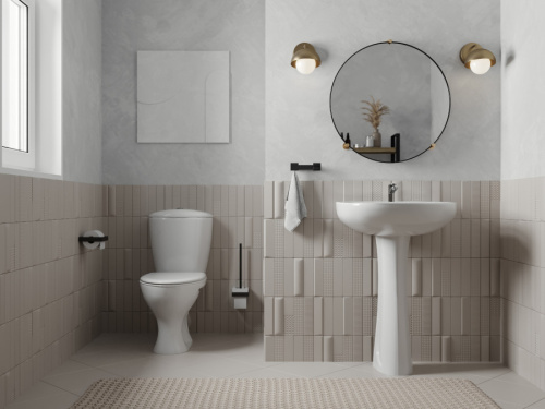 Раковина из сантехнического фарфора Santeri Версия 131115S0011B0 46х57 подвесная цвет белый 1 отверстие под смеситель - фото 4