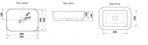 Раковина из сантехнического фаянса CeramaLux 547 50х30 накладная цвет многоцветный без отверстий под смеситель - фото 2