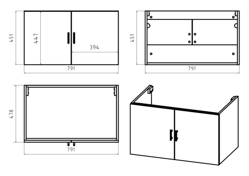 Тумба под раковину Misty Галвер Пр-Гал06080-0011По 79х48х45 подвесная - фото 3