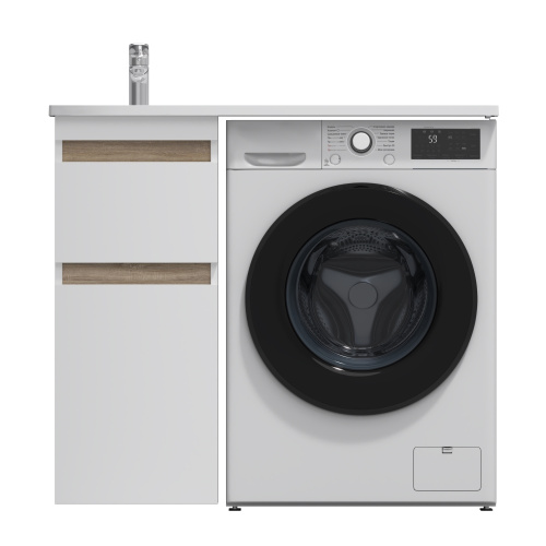 Тумба под раковину Am.Pm X-Joy M85AFSX0402WG 37х46х89 напольная цвет белый/светлое дерево - фото 2