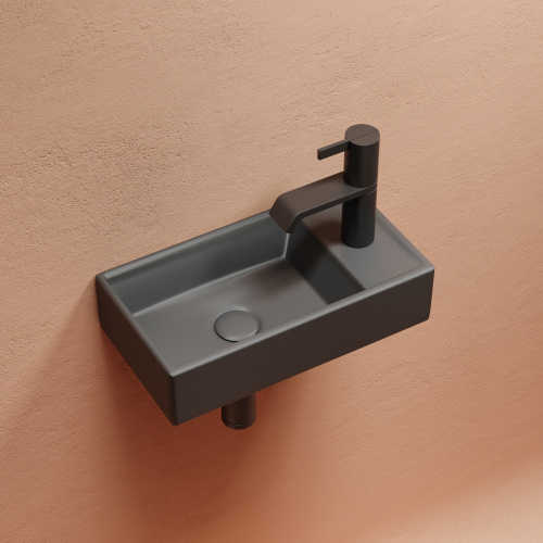 Раковина из сантехнического фарфора Ceramica Nova ELEMENT CN6051LMDH 42х22 подвесная цвет темный антрацит матовый 1 отверстие под смеситель - фото 3