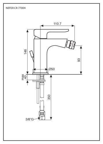 Смеситель Emmevi Nefer 77004/NEO на биде черный матовый - фото 2