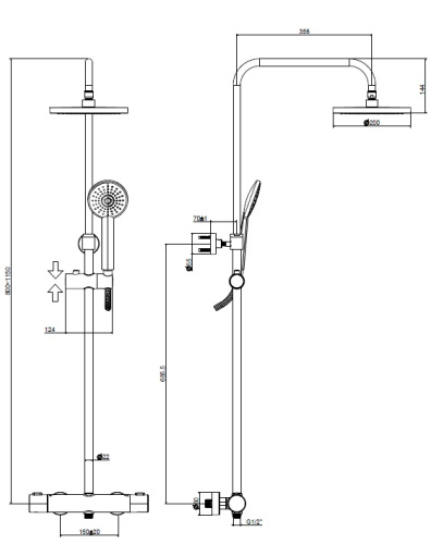 Душевая стойка Paffoni Birillo Cold ZCOL643CR настенная цвет хром с термостатом - фото 2