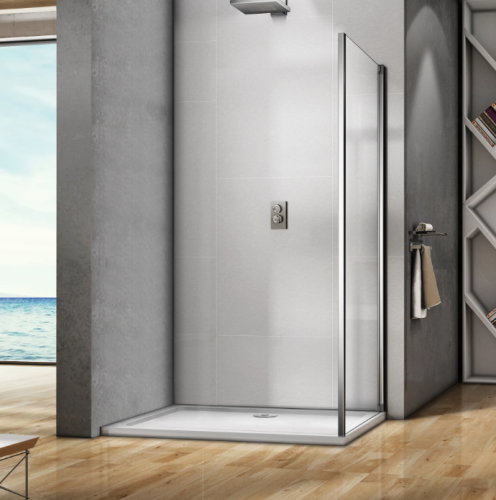 Боковая стенка GOOD DOOR SPIRIT СП00013 100х190 стекло прозрачное профиль хром - фото 3