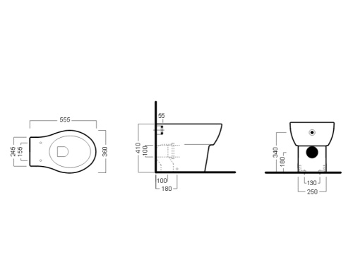 Чаша унитаза приставная Hatria NIDO Y0QU01 цвет белый без сиденья душевой смыв - фото 3
