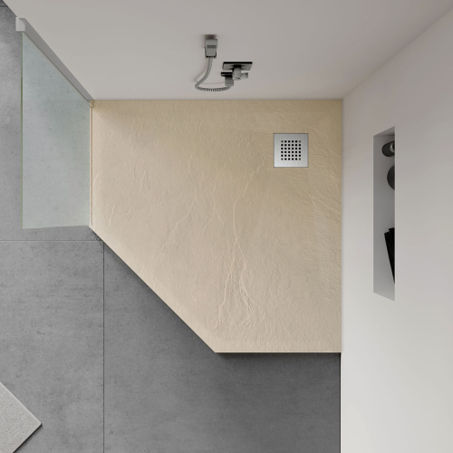 Душевой поддон Vincea H25 VST-4SP9090C 90х90 искусственный камень бежевый - фото 2
