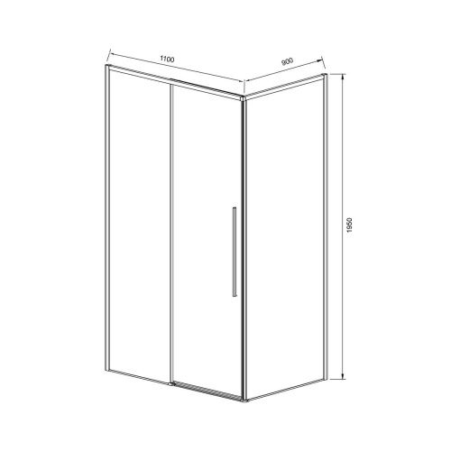 Душевой уголок Vincea Slim-N VSR-4SN9011CLG 110х90 стекло прозрачное профиль золото без поддона - фото 5
