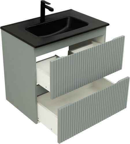 Тумба под раковину Aquanet Джейн (Flat) 00335433 70х46х64 подвесная цвет зеленый/серый - фото 2