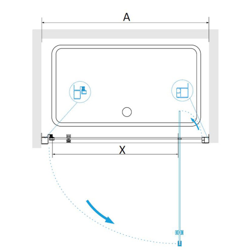Душевая дверь RGW Passage 410810508-11 80х185 стекло прозрачное профиль хром глянцевый - фото 2