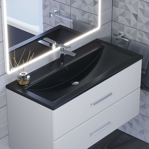 Раковина кварцевая Uperwood Foster Quartz 291030046 100х46 полувстраиваемая цвет черный - фото 4