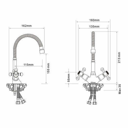 Смеситель для кухни WesnaArt Rassvet RAS02-180 на мойку хром - фото 2