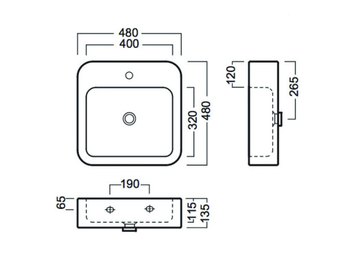 Раковина из санфаянса Hatria HAPPY HOUR Y0M701 48х48 подвесная цвет белый - фото 3