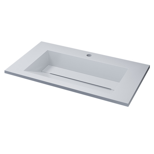 Раковина из литьевого мрамора Uperwood Next Premium 290000009 80х45 полувстраиваемая цвет белый - фото 5