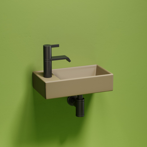 Раковина из сантехнического фарфора Ceramica Nova ELEMENT CN6051RMC 42х22 подвесная цвет капучино матовый 1 отверстие под смеситель - фото 2