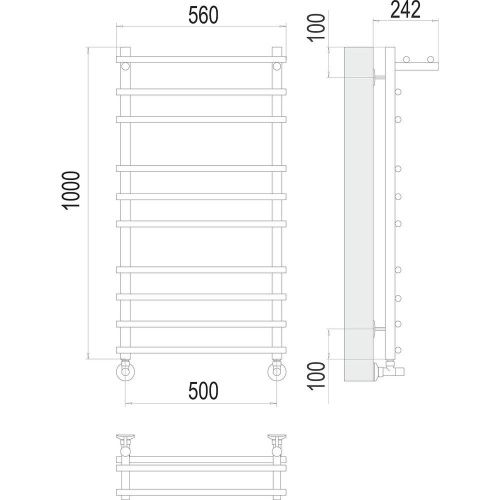 Полотенцесушитель Terminus 4670078529497 56х100 водяной хром - фото 3