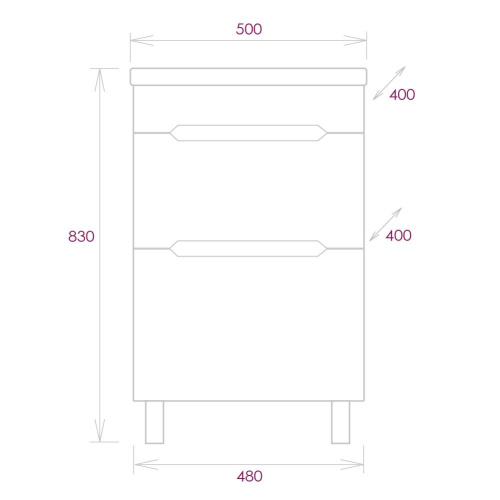 Тумба под раковину Onika Айленд 105039 48х40х68 напольная - фото 3