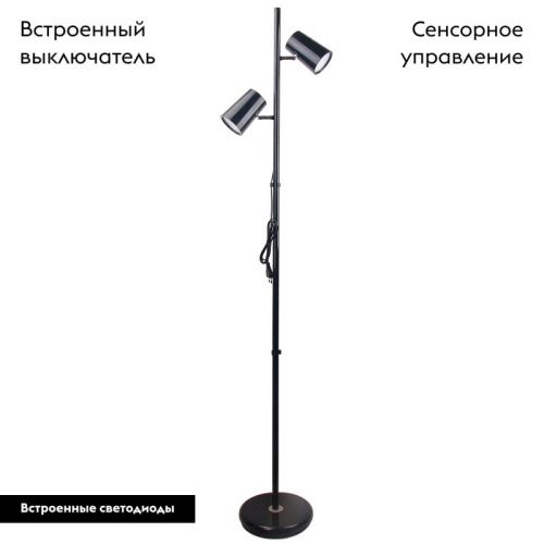 Торшер Uniel ULM-T600 ULM-T600 2х6W/4500K/DIM BLACK - фото 2