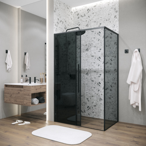 Душевой уголок Grossman Galaxy 120.K33.01.1490.21.10 140х90 стекло тонированное профиль черный матовый без поддона - фото 5