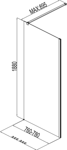 Душевая перегородка Aquanet Cinetic AE12-F-80H190U-CT 80х188 стекло прозрачное профиль хром глянцевый - фото 4