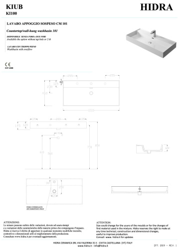 Раковина керамическая Hidra Kiub KI100/026 101х46 подвесная цвет черный матовый 1 отверстие под смеситель - фото 2