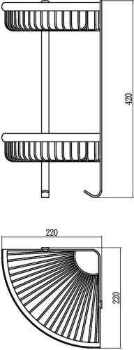 Полка в ванную комнату Savol S-W5854-2 - фото 2
