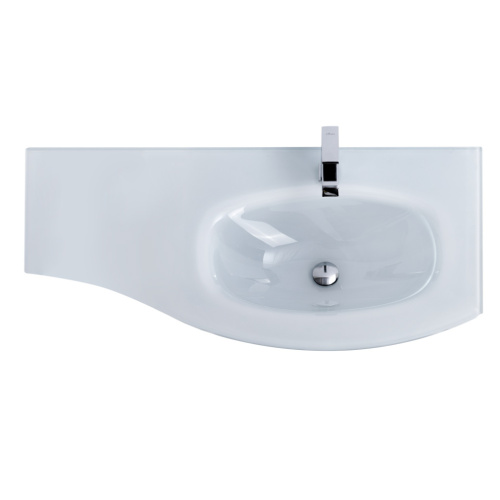 Раковина стеклянная Cezares 82408 104х53 подвесная цвет белый 1 отверстие под смеситель - фото 2