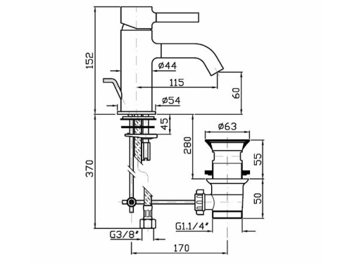 Смеситель ZUCCHETTI ZP6211 на раковину хром - фото 3