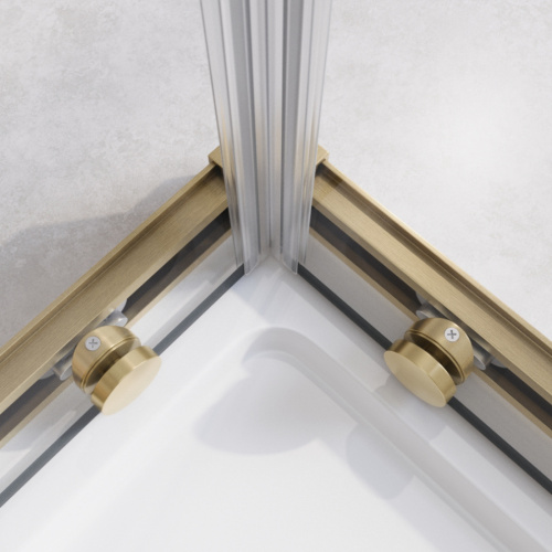 Душевой уголок Cezares RELAX 304 RELAX-304-A-2-80-C-BORO 80х80 стекло прозрачное профиль золото брашированное без поддона - фото 3