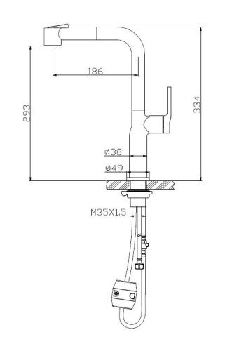 Смеситель для кухни BelBagno Смесители для кухни BB-LAM60-NERO на мойку черный - фото 2