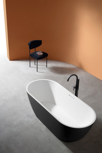 Ванна из искусственного камня Abber Frankfurt AM9941BW 170х75 отдельностоящая овальная с каркасом - фото 3
