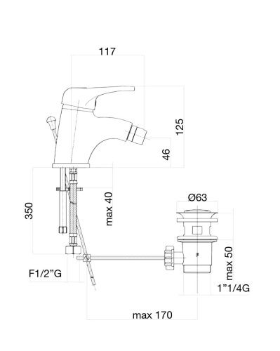 Смеситель Fiore 37CR3210 на биде хром - фото 3