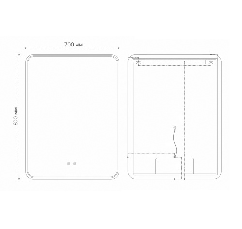 Зеркало в ванную Grossman ELEGANS-норма BLACK 1770802 70х80 цвет Черный - фото 4