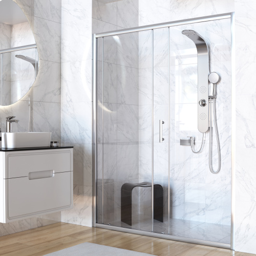 Душевая дверь Taliente TA-150-1CP 150х195 стекло прозрачное профиль хром глянцевый - фото 2