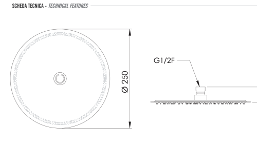 Верхний душ Remer X Style Inox SS357UFM25X нержавеющая сталь - фото 2