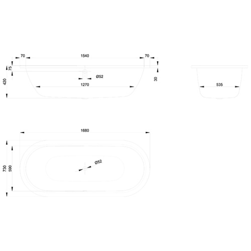 Ванна стальная Bette Starlet 8773-000 168х73 встраиваемая прямоугольная без ножек - фото 2