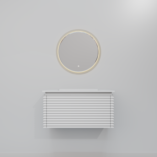 Тумба с раковиной+зеркало Art Decco Jacqueline (Жаклин) AJC08W34S2M0 80x45x40 подвесная цвет белый - фото 4