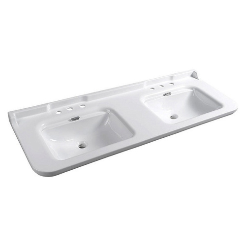 Раковина из сантехнического фарфора Kerasan Waldorf 4143K1bi/cr*3 100х55 подвесная цвет белый/хром 3 отверстия под смеситель