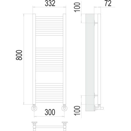Полотенцесушитель Terminus 4670078529299 33х80 водяной хром - фото 3