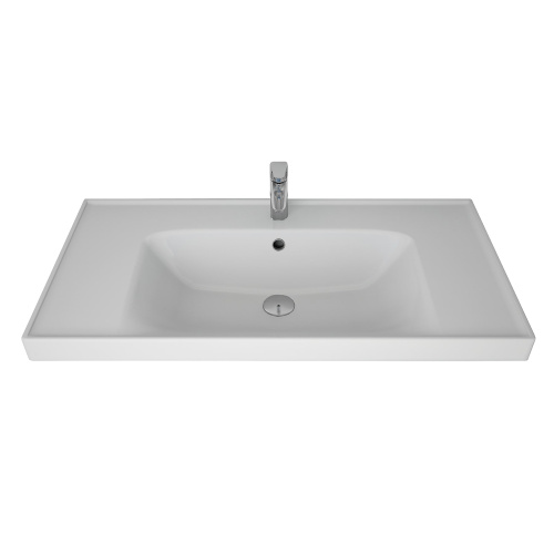 Раковина керамическая Dreja Grace 641617 91х46 подвесная цвет белый 1 отверстие под смеситель - фото 3