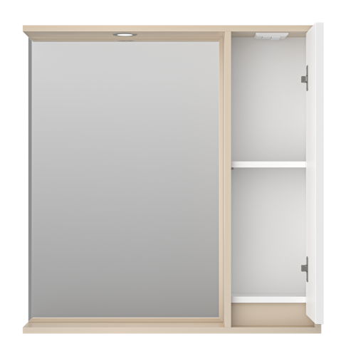Зеркало-шкаф Brevita Balaton BAL-04080-03-01П 78х14х80 подвесной цвет белый/бежевый - фото 3