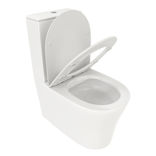 Унитаз напольный с бачком Cerutti SPA CT8916 белый с сиденьем микролифт безободковый каскадный смыв - фото 5