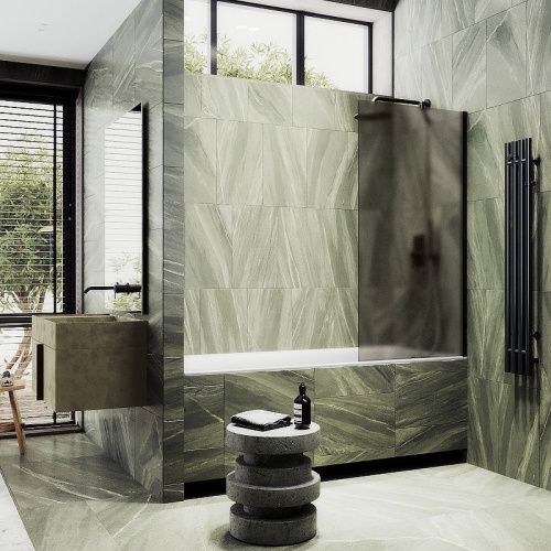 Душевая шторка на ванну Maybah Glass MGV-75-6ш 70х140 стекло тонированное профиль черный ориентация универсальная - фото 3