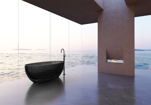 Ванна полиэфирная смола Abber Kristall AT9703Onyx 170х78 отдельностоящая овальная - фото 3