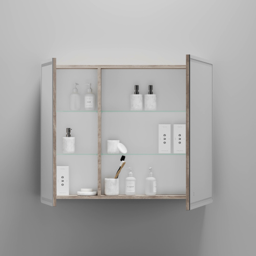 Зеркало-шкаф Sancos Mirror MI90EG 89х15х74 настенный цвет дуб галифакс натуральный - фото 5