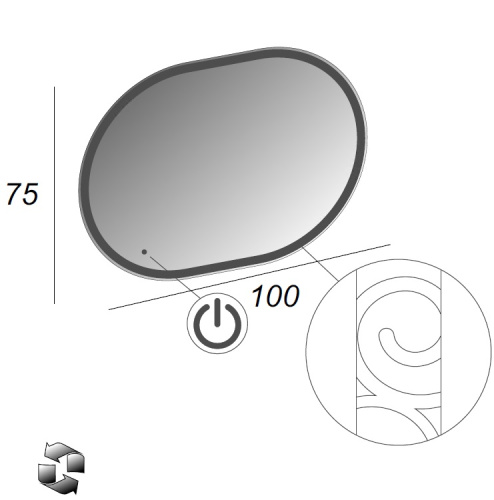 Зеркало в ванную Cezares 44997 100х75 - фото 5