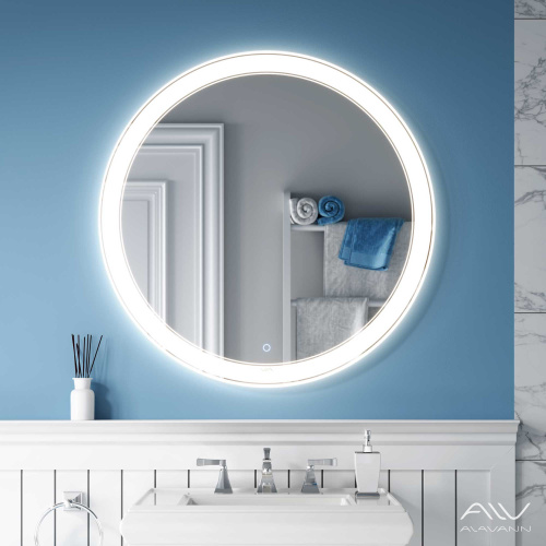 Зеркало в ванную Alavann Solis ALV0748003 100х100 цвет белый - фото 2