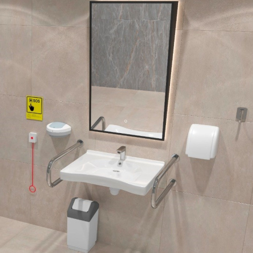 Поручень для раковины двухопорный 60 см Dstrana 8071-600 - фото 4