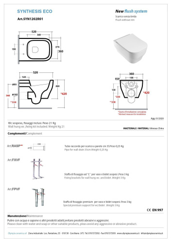 Чаша унитаза подвесная Olympia Sinthesis Eco SYN1202R13 цвет черный глянцевый без сиденья безободковая - фото 2